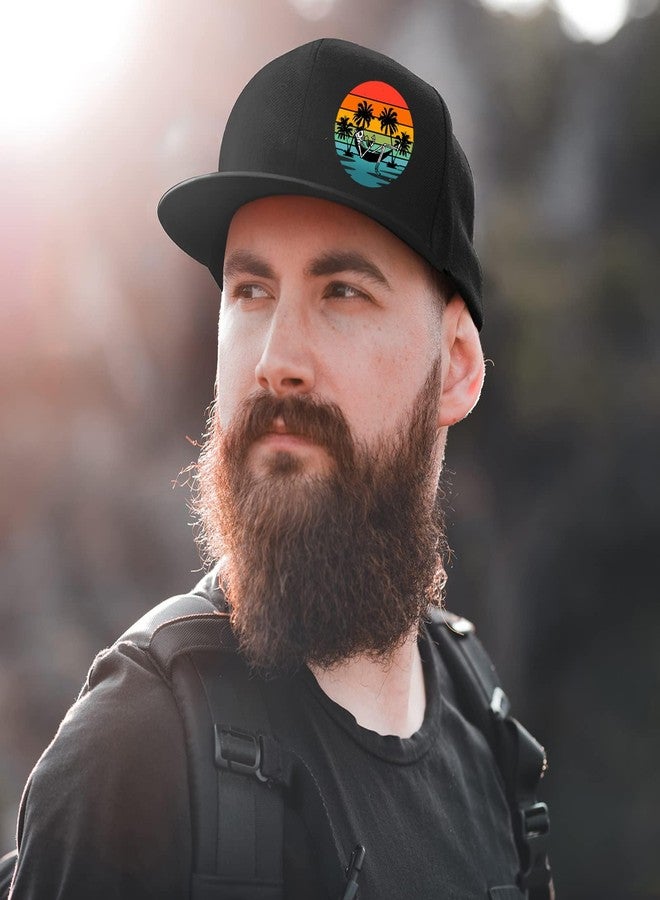 viofre Mens Hat Flat Bill Hats for Men Snapback Hats Fitted Hat for Men Black Baseball Cap for Mens Women Trucker Cap Summer Travel Outdoor Beach Workout Accessories Sun Caps Adjustable Hip Hop Cool Caps - Image 5